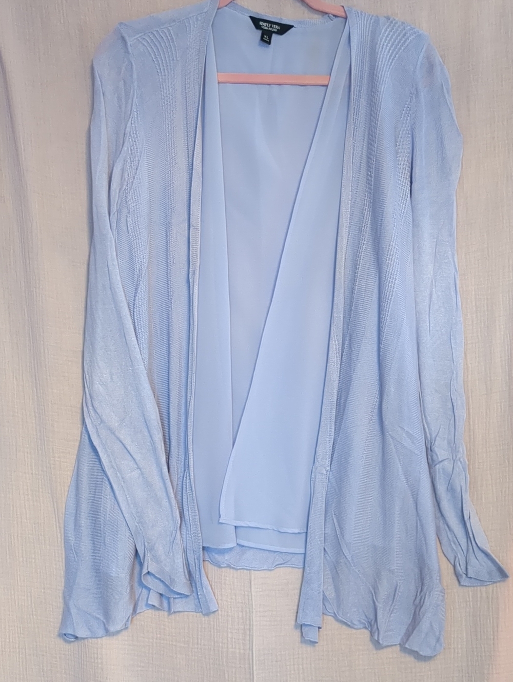 Simply Vera Wang Light Lilac Open-Front Women's Cardigan